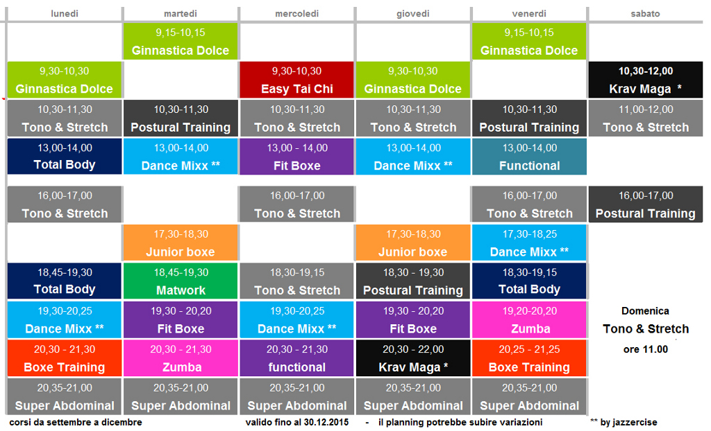 planning corsi fisic milano club via pantigliate